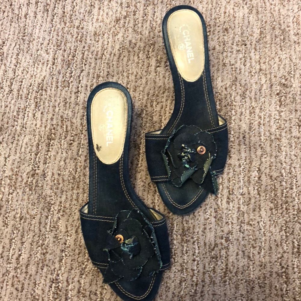 Chanel denim slip in